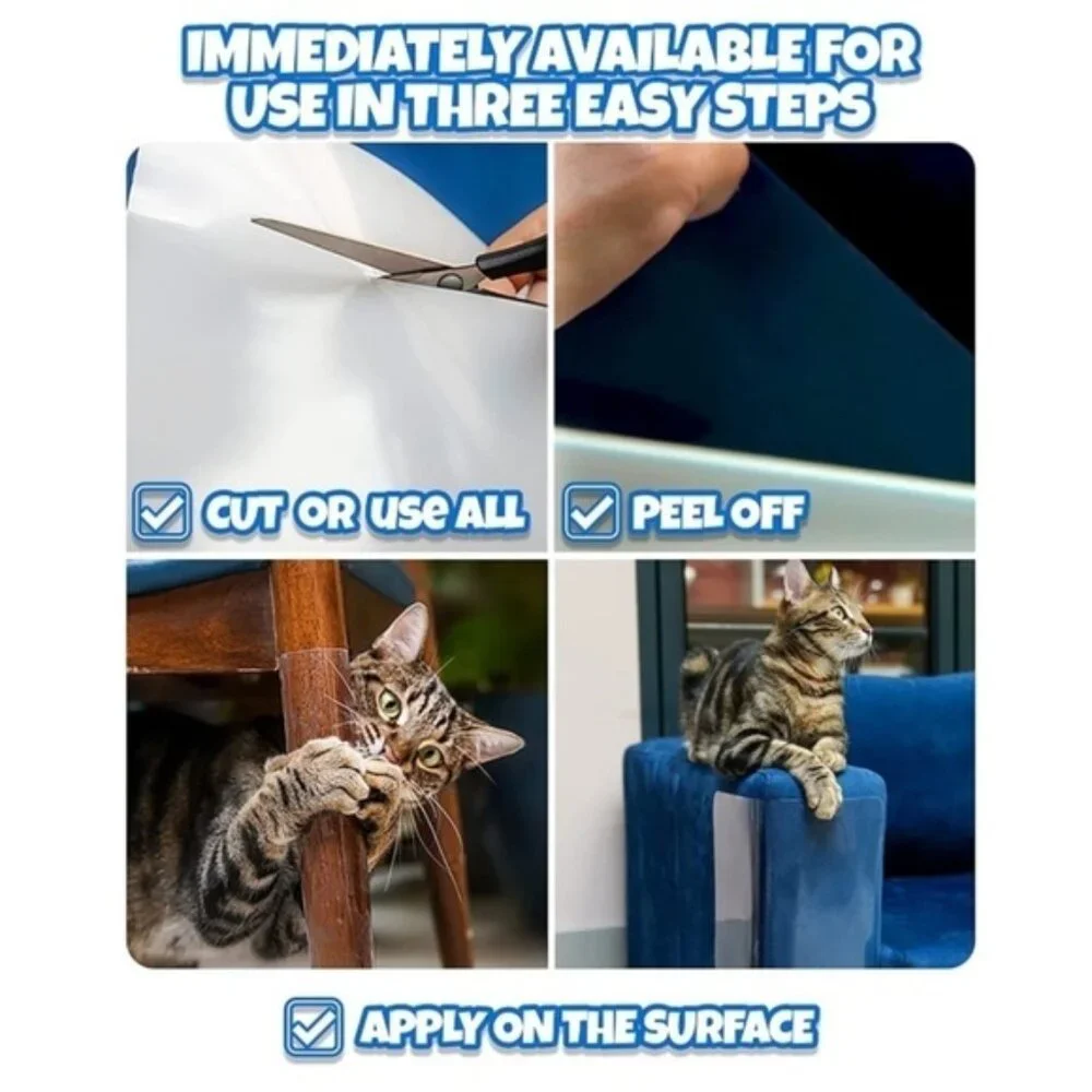 Brand New Cat Scratch Furniture Protector No Pin Flexible Durable Barrier